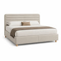Polsterbett Doppelbett 180 x 200 cm Polyester-Mikrofaser rechteckig Beige