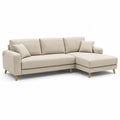 Ecksofa mit Recamiere rechts 250 x 160 x 85 cm Polyester Beige