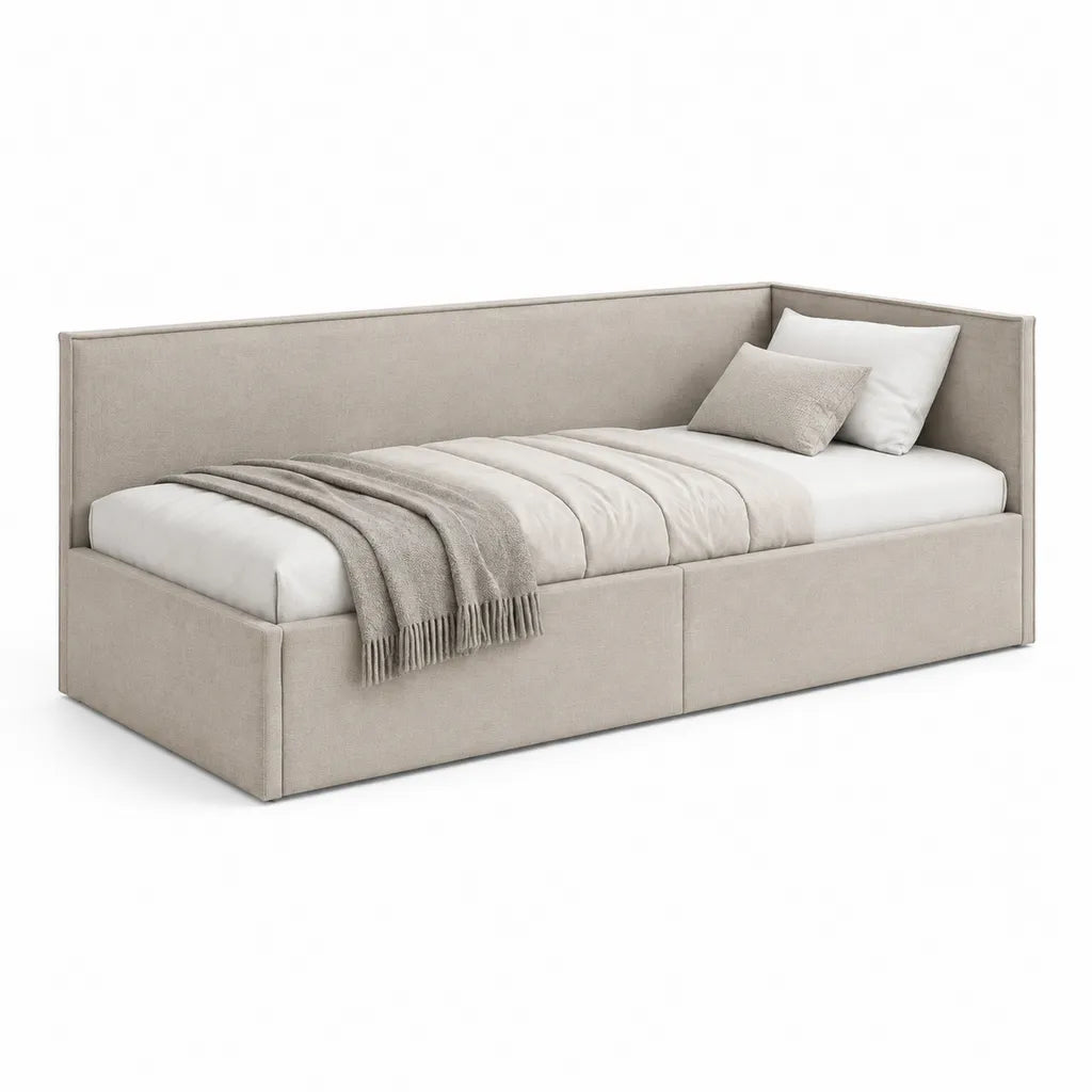 Polsterbett Tagesbett 90 x 200 cm Polyester Beige