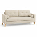 2-Sitzer Sofa 160 x 85 x 86 cm mit Polyesterbezug rechteckig Beige