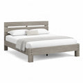 Doppelbett Bettgestell 160 x 200 cm aus Spanplatte in Grau Holzoptik