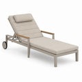 Verstellbare Gartenliege mit Rollen 200 x 70 x 33 cm Aluminium Teakholz rechteckig Beige