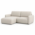 2-Sitzer Ecksofa mit linker Recamiere 220 x 150 cm Polyester Cremeweiß