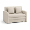 2-Sitzer Sofa mit Kissen Polyesterbezug rechteckig Creme 120 x 90 x 85 cm