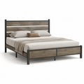 Doppelbett Bettgestell 160 x 200 cm aus Stahl und MDF in Dunkelgrau