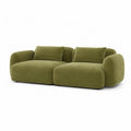 2-Sitzer Sofa 220 x 105 x 75 cm Polyestersamt abgerundet Olivgrün