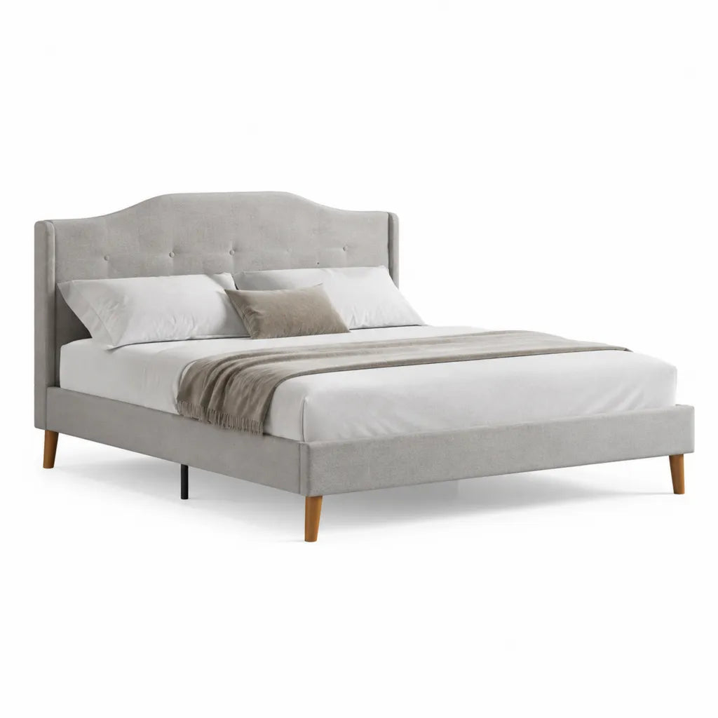 Polsterbett Bettgestell 160 x 200 cm Polyesterbezug Grau