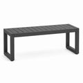 Gartenbank aus Aluminium mit Lattenfläche rechteckig Anthrazit 120 x 40 x 45 cm