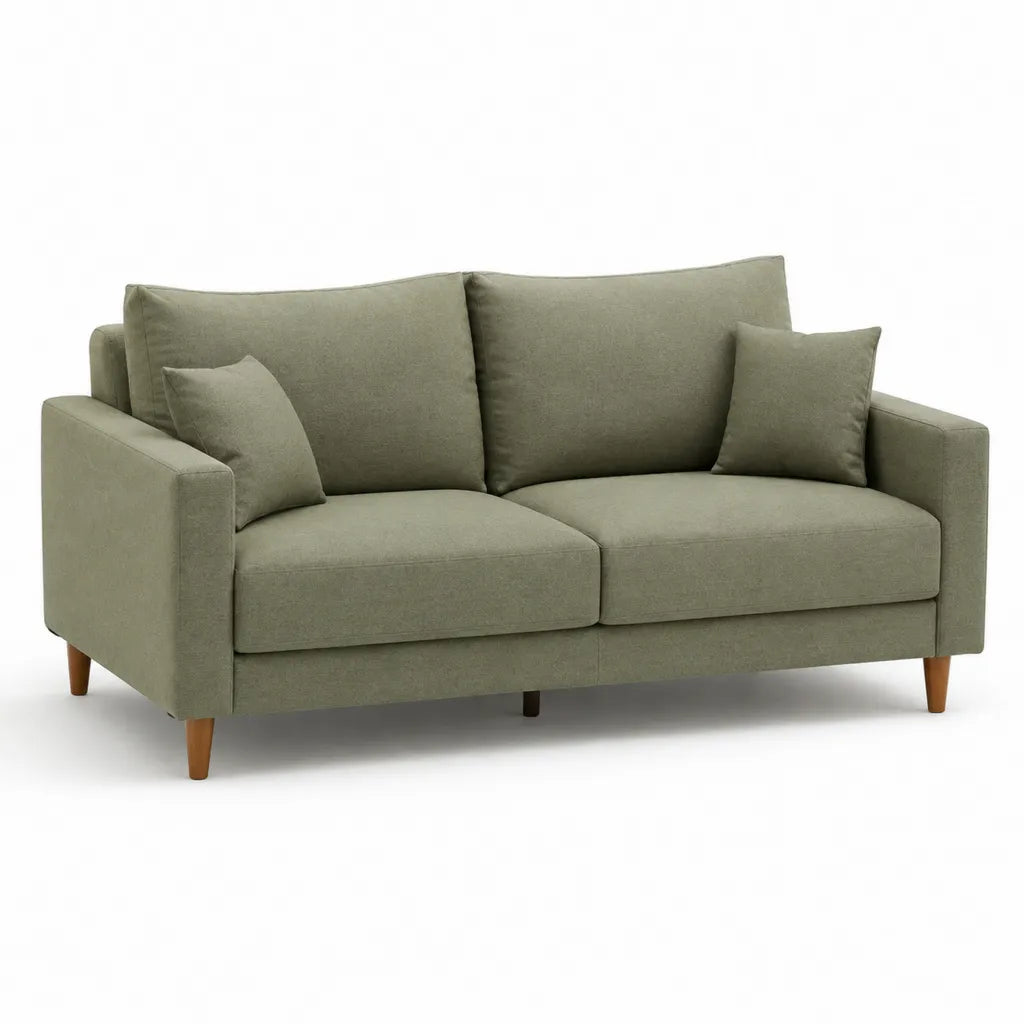 2-Sitzer Sofa mit Polyesterbezug in Olivgrün 160 x 88 x 85 cm